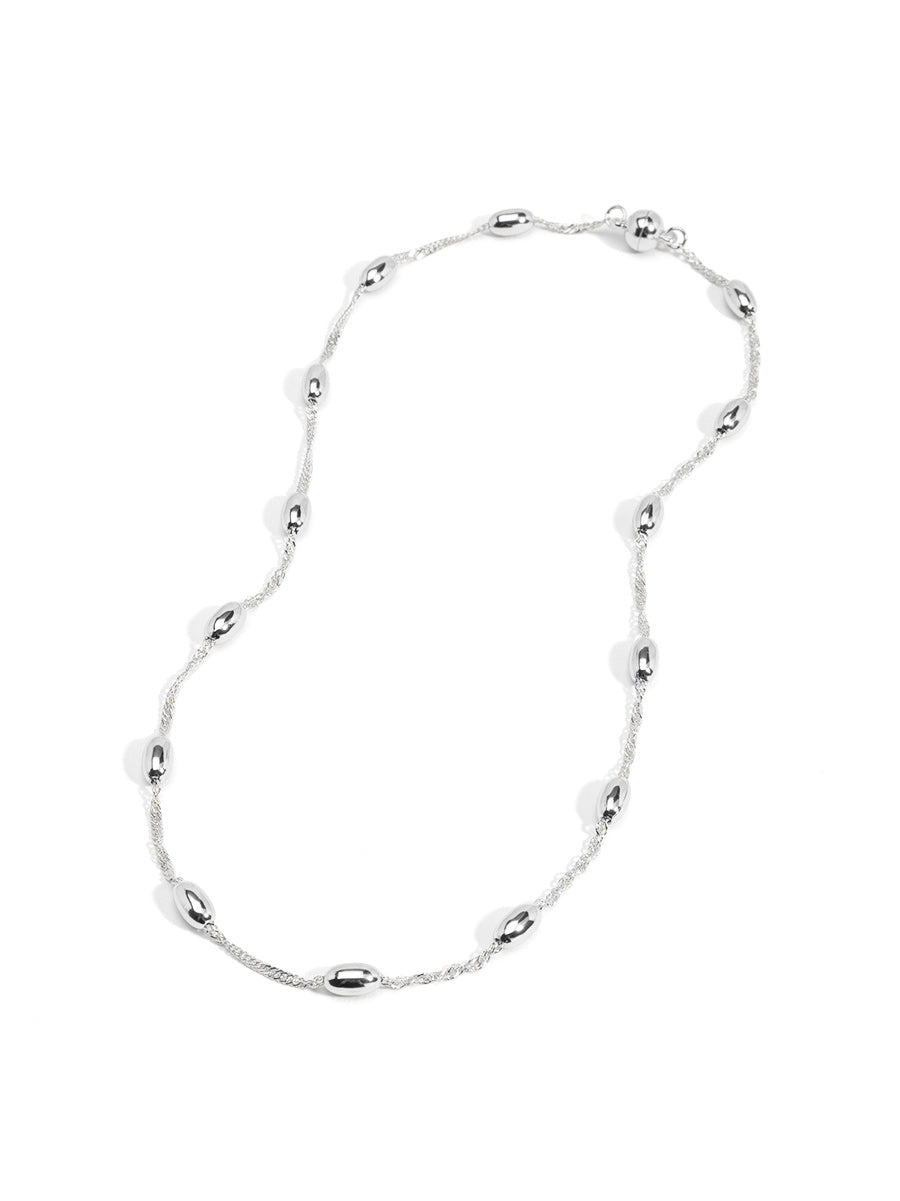 Spaced Rice Bean Magnet Necklace