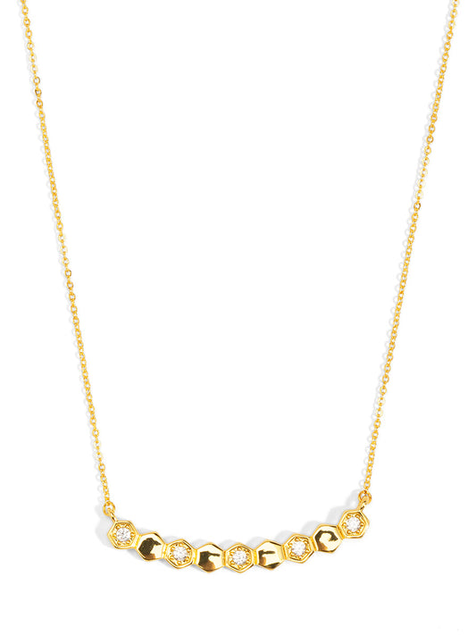 Honeycomb Bar Short Necklace