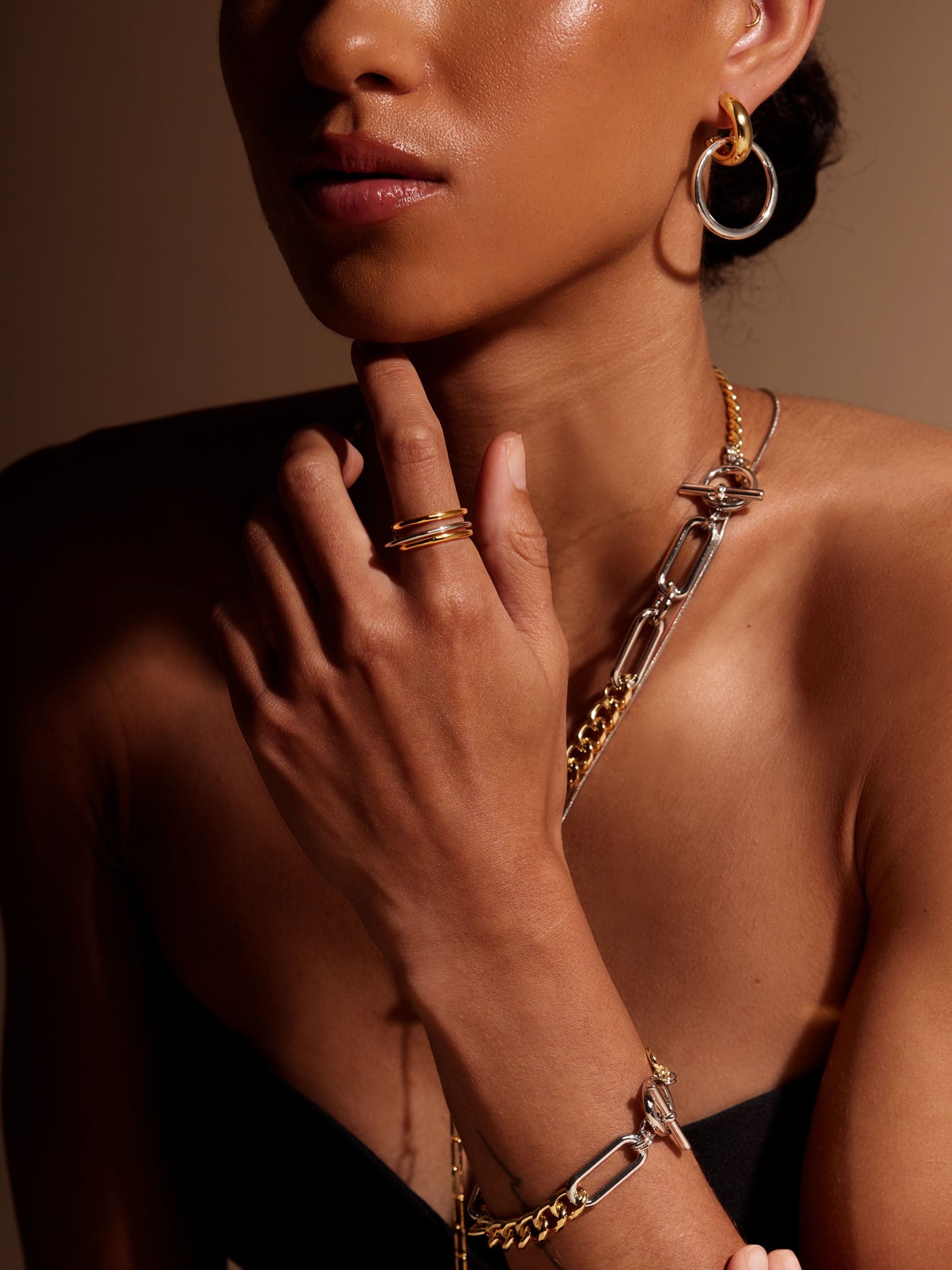 Two-Tone Trinity Ring