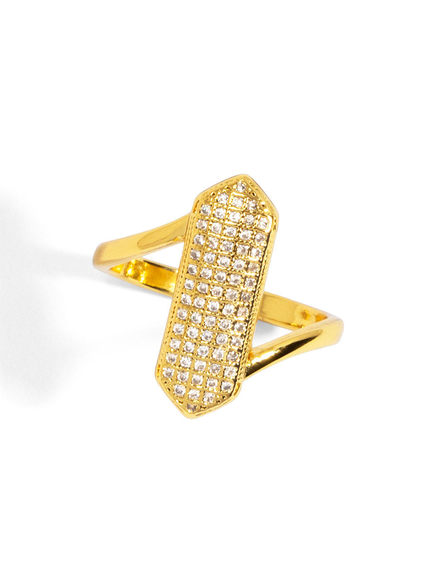Pave Hexagon Ring