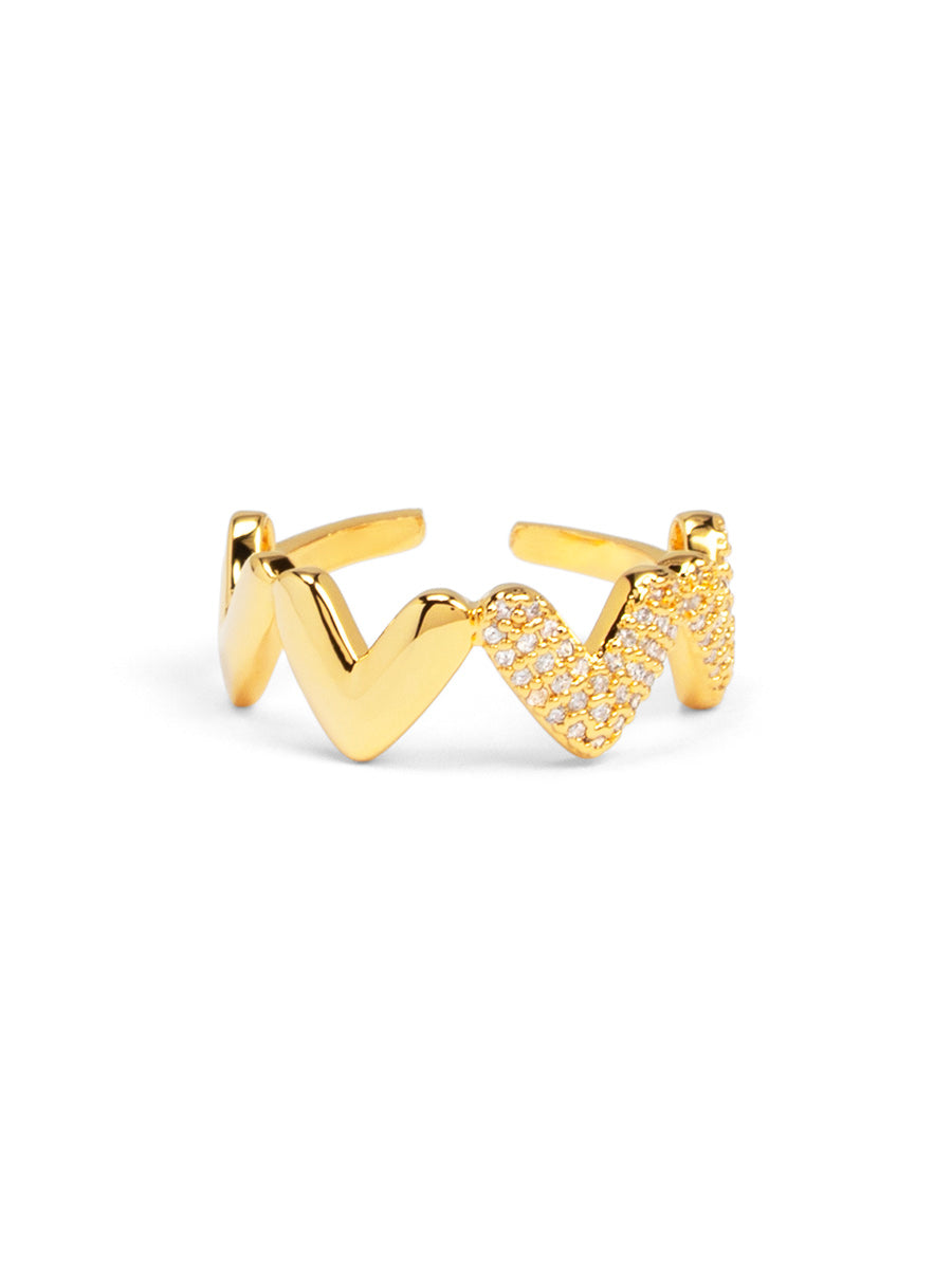 Zigzag Heart Pavé Ring