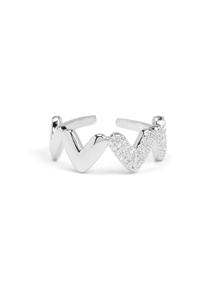 Zigzag Heart Pavé Ring