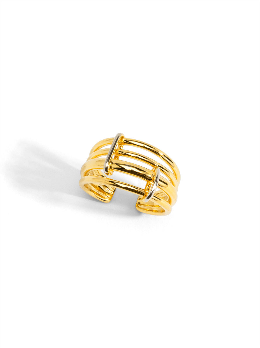 Two-Tone Multi Band Ring