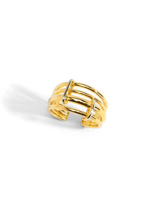 Two-Tone Multi Band Ring