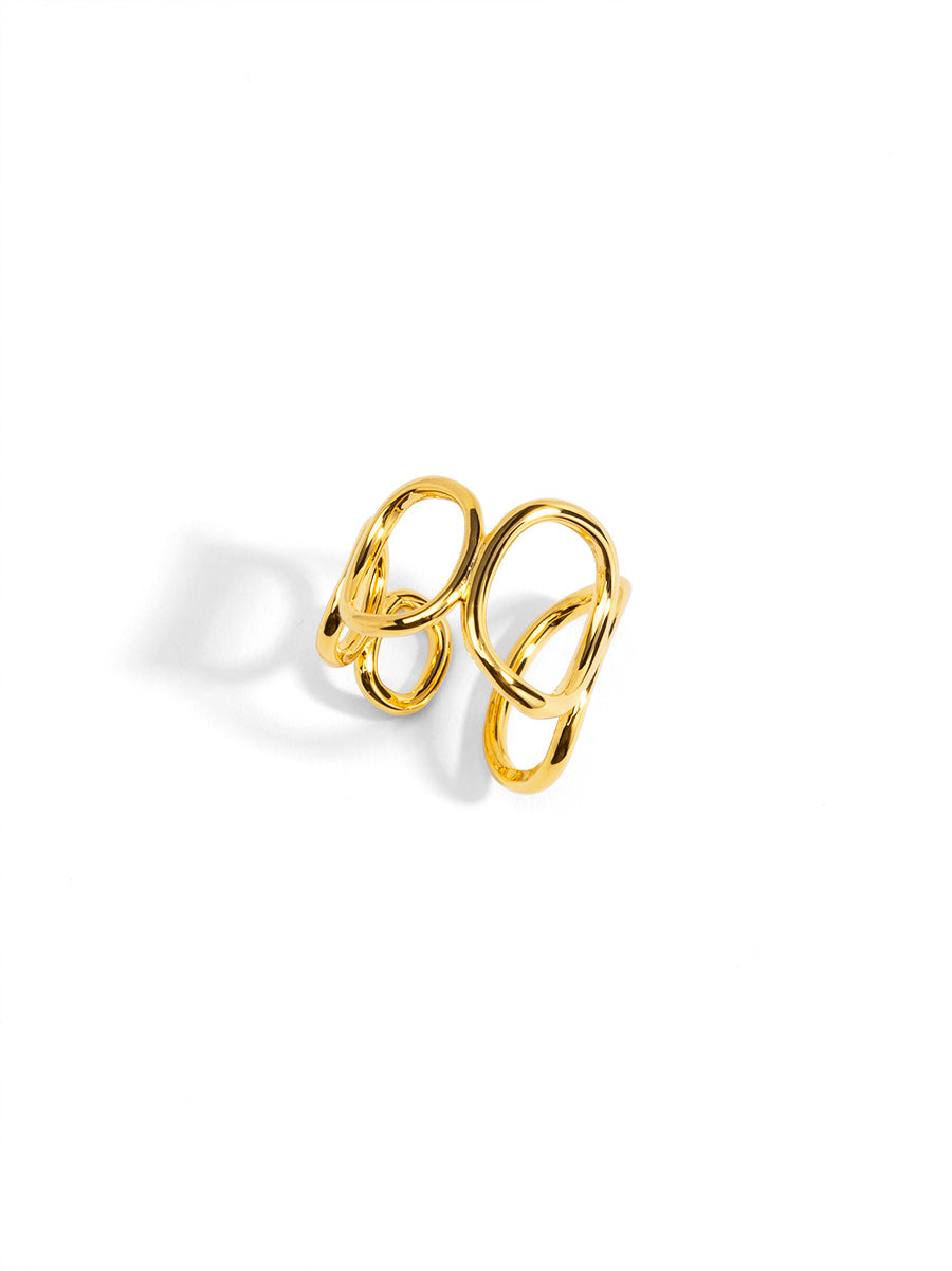 Adjustable Abstract Loop Ring