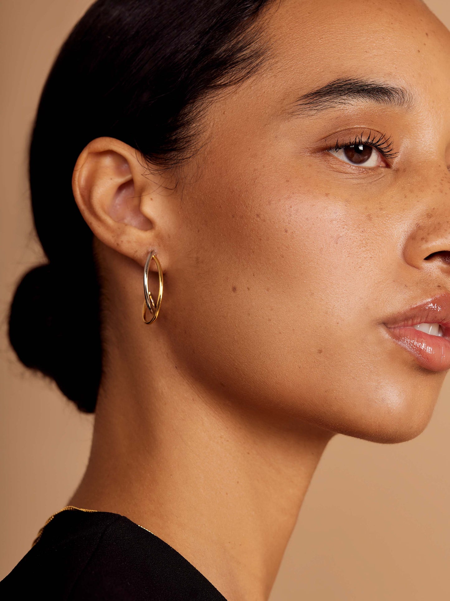 Two-Tone Orbit Hoop Earring